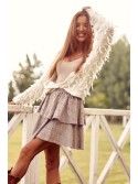 Warm cream sweater with fringes 746 - Online store - Boutique